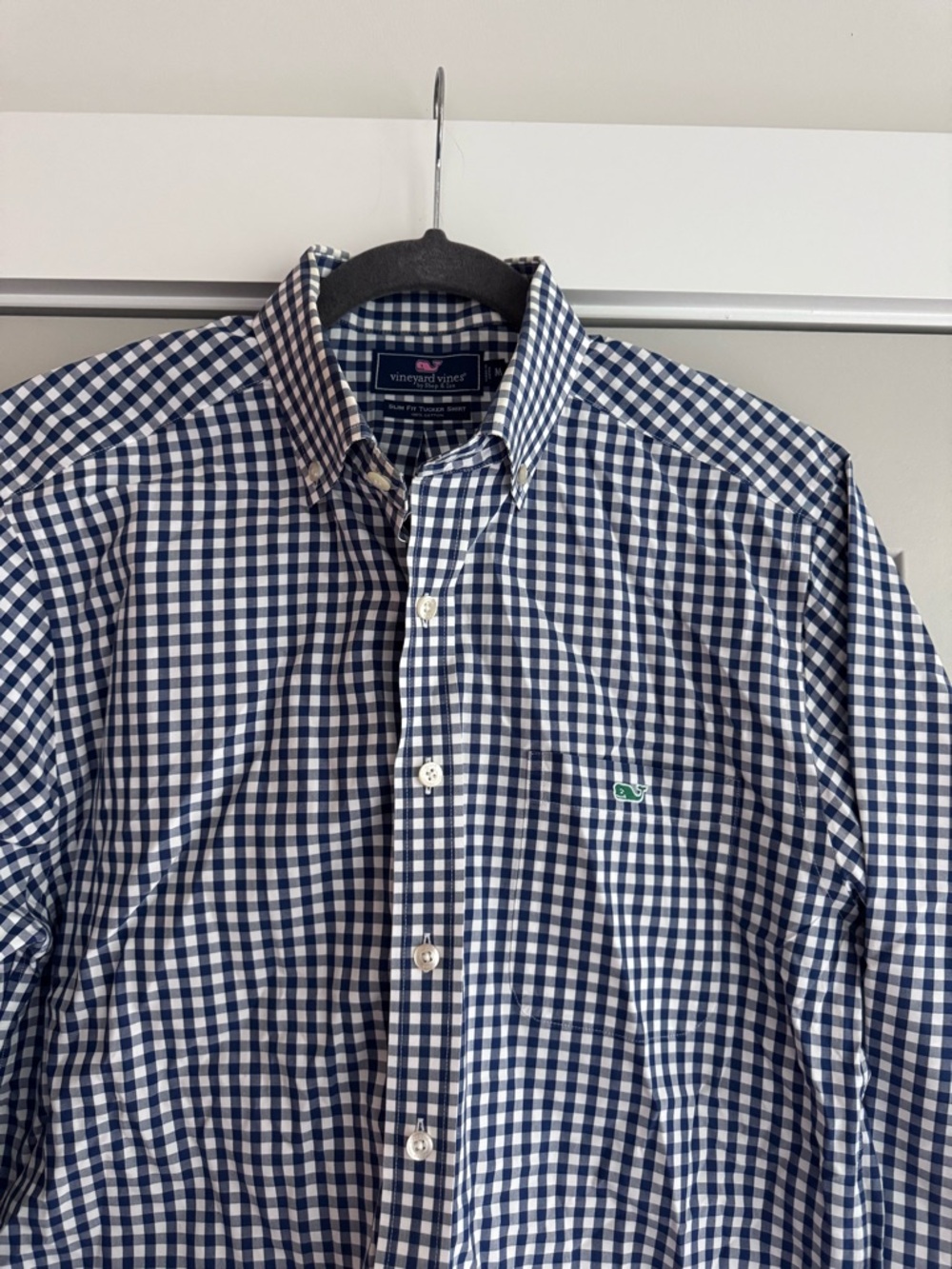 Vineyard Vines Navy and White Gingham Button-Down Shirt